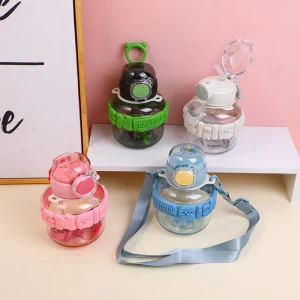 Lettere ad anello in silicone Borraccia di plastica-650ml
