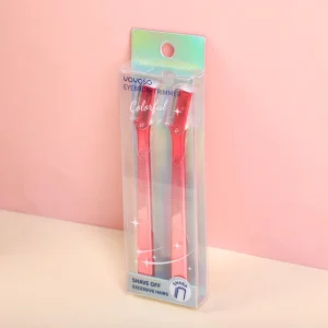 Rifinitore sopracciglia elettrolitico colorato rosso sfumato, set da 2 pezzi, rosa